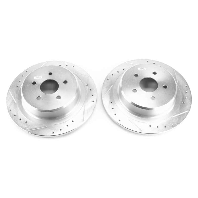 Power Stop Jeep Wrangler BBK Rear Drilled & Slotted Rotor - Pair-SR1 Performance