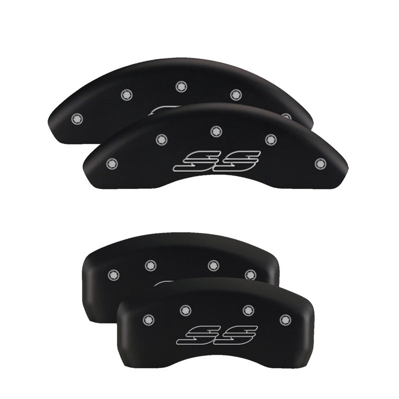 MGP 4 Caliper Covers Engraved Front Gen 5/Camaro Engraved Rear Gen 5/RS Red finish silver-SR1 Performance