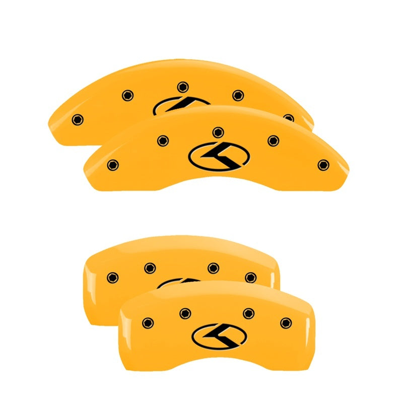 MGP 4 Caliper Covers Engraved Front & Rear Circle K/Kia Yellow finish black-SR1 Performance