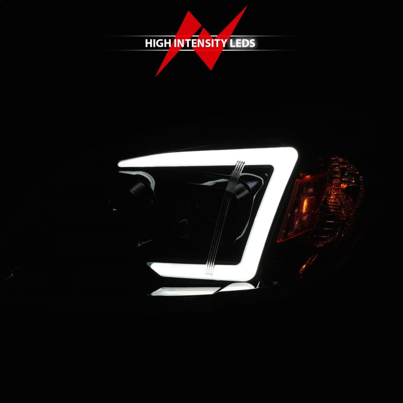ANZO 05-10 Chevrolet Cobalt / 07-10 Pontiac G5 LED Projector Headlights w/ Seq Black Housing-SR1 Performance