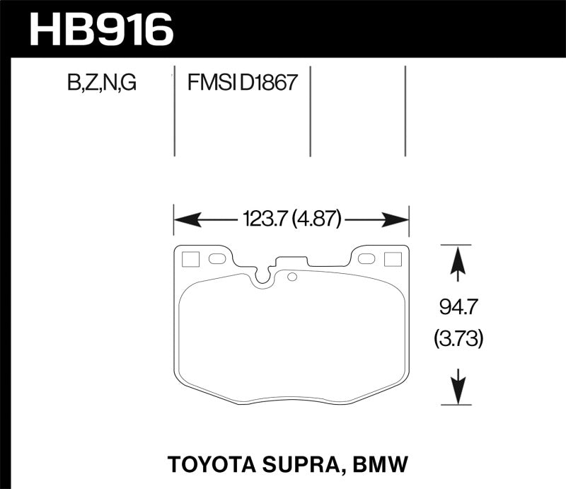 Hawk 2020 Toyota Supra / 19-20 BMW Z4 DTC-60 Front Brake Pads-SR1 Performance