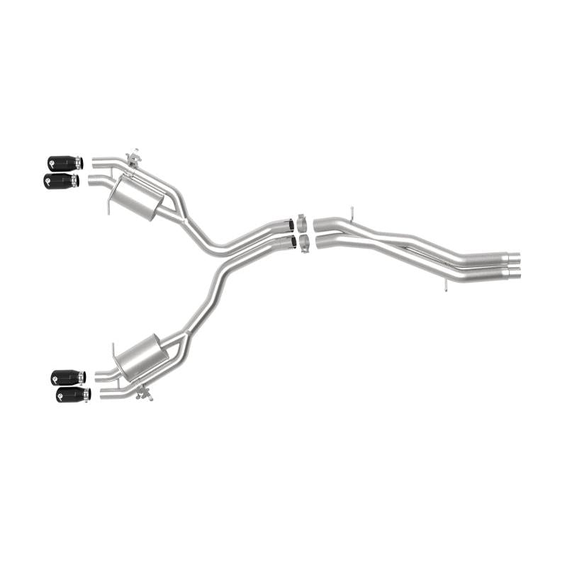 aFe 18-20 Audi RS5 Coupe MACH Force-Xp 3in to 2.5in 304 SS Axle-Back Exhaust System (Quad Black Tip)-SR1 Performance