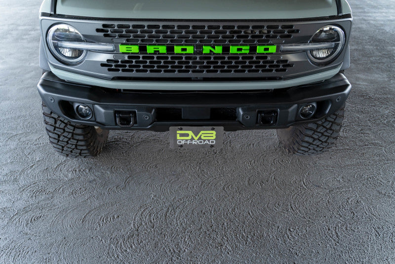 DV8 Offroad Front License Plate Mount for 2021-2023 Ford Bronco - Center Bumper Relocation