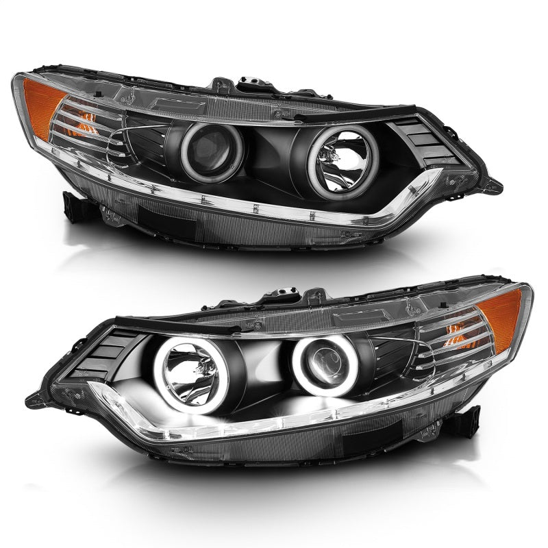 ANZO 2009-2012 Acura Tsx Projector Headlights w/ Halo Black (CCFL) (HID Compatible)-SR1 Performance