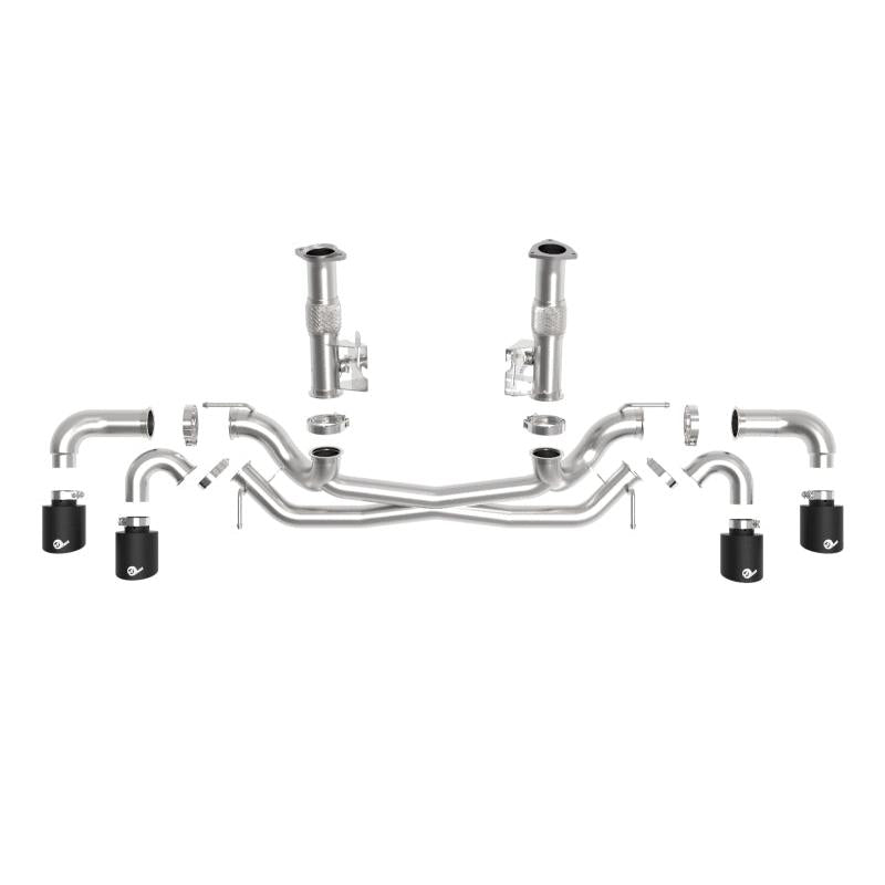 aFe MACH Force-Xp 3in to 2-1/2in 304SS Cat-Back (No Muff.) 2020 Chevy Corvette (C8) 6.2L - Black Tip-SR1 Performance