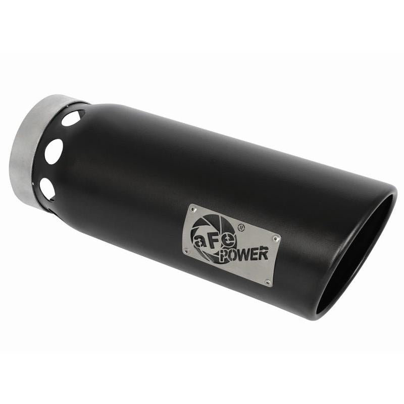 aFe MACHForce XP Cat-Back SS-304 5in Interooled Exhaust Tip 5in In x 6in Outx16inL Bolt-On Right Blk-SR1 Performance
