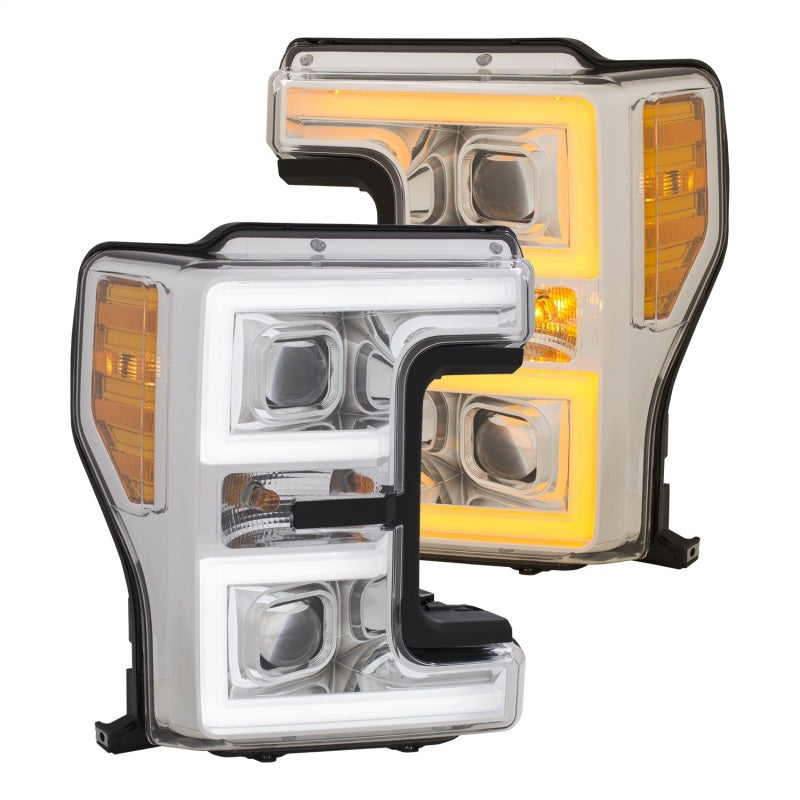ANZO LED Headlights 17-18 Ford F-250 Super Duty Plank-Style L.E.D. Headlight Chrome (Pair)-SR1 Performance