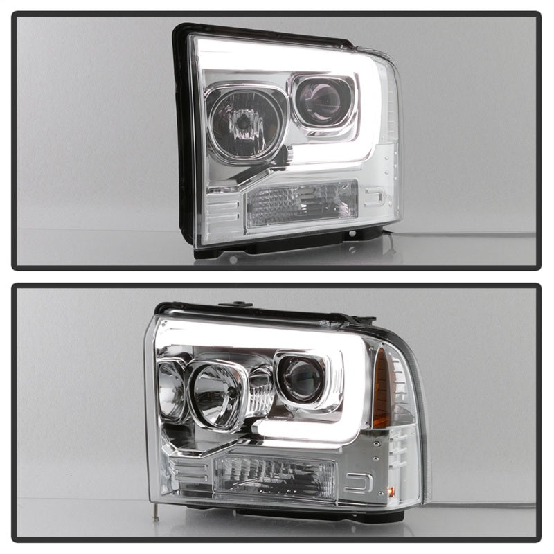Spyder 05-07 Ford F250/350/450 SD Ver 2 Proj Headlights - Light Bar DRL - Black PRO-YD-FS05V2-LB-C-SR1 Performance