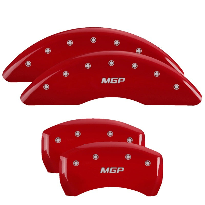 MGP 4 Caliper Covers Engraved Front & Rear MGP Red finish silver-SR1 Performance