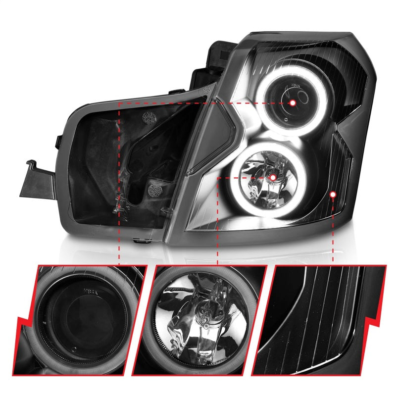ANZO 2003-2007 Cadillac Cts Projector Headlights w/ Halo Black (CCFL)-SR1 Performance