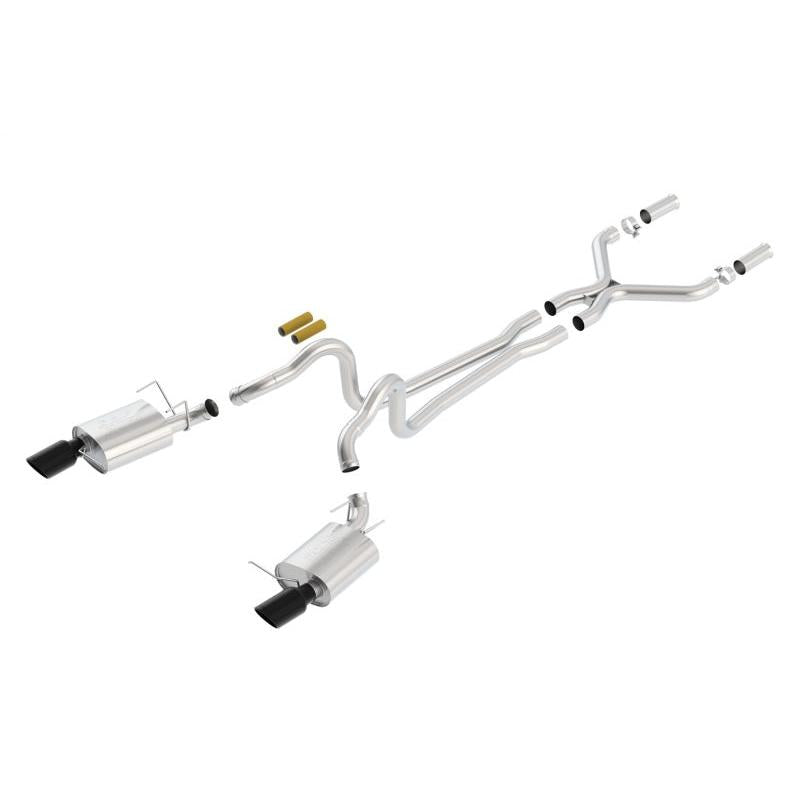 Borla 13-14 Mustang GT/Boss 302 5.0L V8 RWD Single Split Rear Exit ATAK Black Chrome CB Exhaust-SR1 Performance