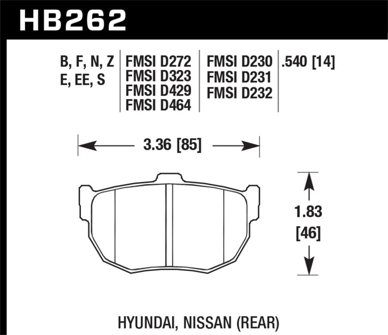 Hawk 89-97 Nissan 240SX SE HPS Street Rear Brake Pads-SR1 Performance