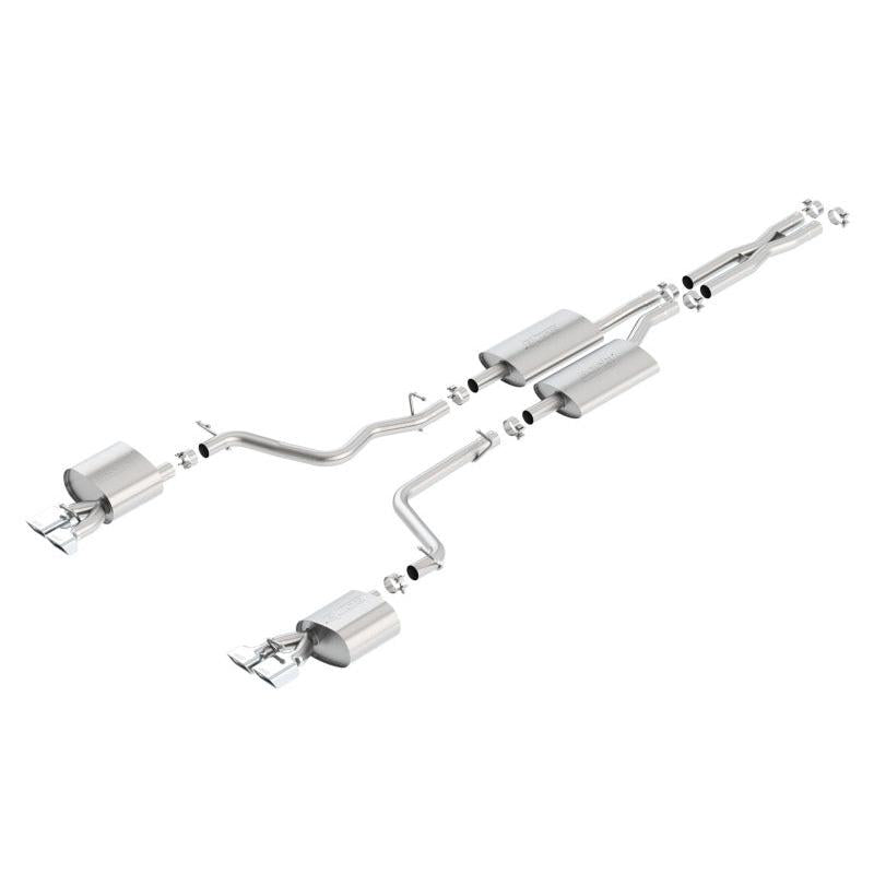 Borla 11-14 Dodge Challenger 3.6L AT/MT RWD 2Dr Single Split Rear Exit Rectangle Tip Catback Exhaust-SR1 Performance
