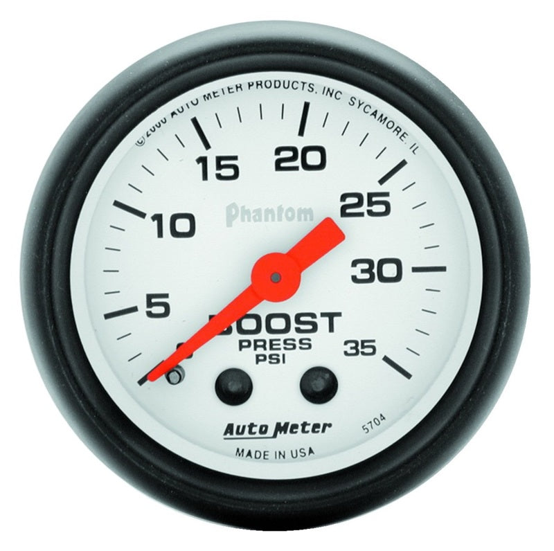 Autometer Phantom 52mm 35 PSI Mechanical Boost Gauge-SR1 Performance