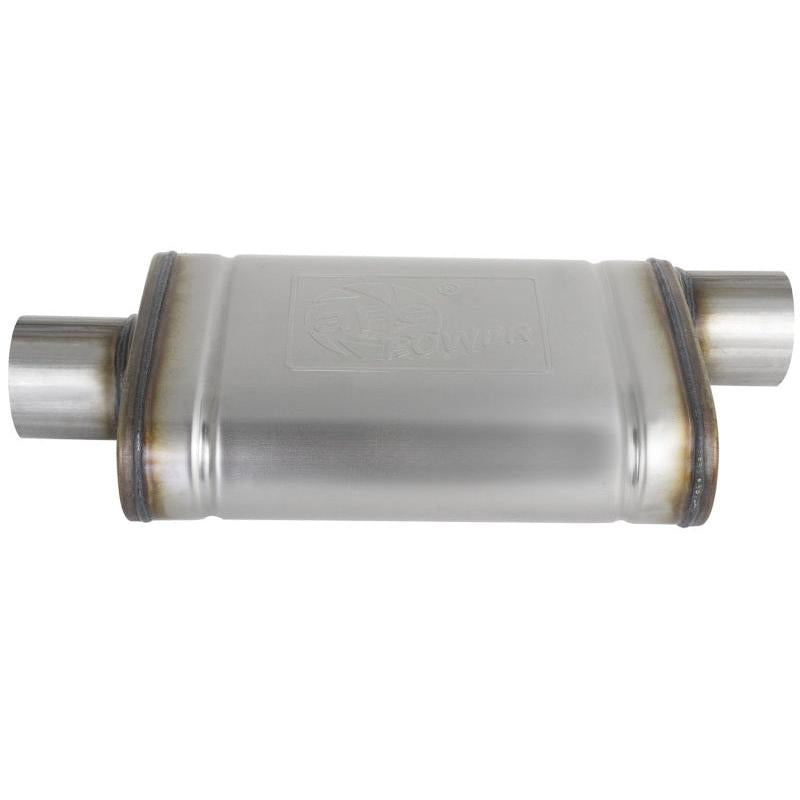 aFe MACHForce XP SS Muffler 3in Center Inlet / 3in Outlet 9in L x 4in W x 14in Body-SR1 Performance