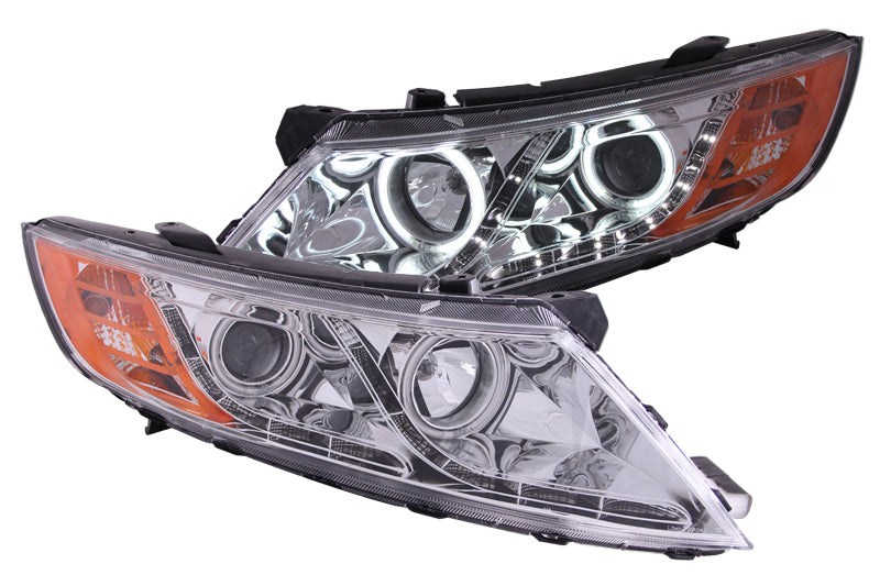 ANZO 2011-2013 Kia Optima Projector Headlights w/ Halo Chrome (CCFL)-SR1 Performance
