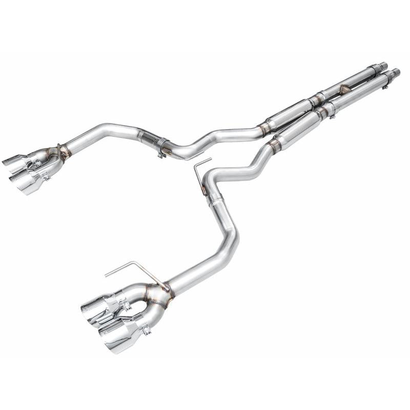 AWE 2024 Ford Mustang GT Fastback S650 RWD Track Edition Catback Exhaust w/ Quad Chrome Silver Tips-SR1 Performance