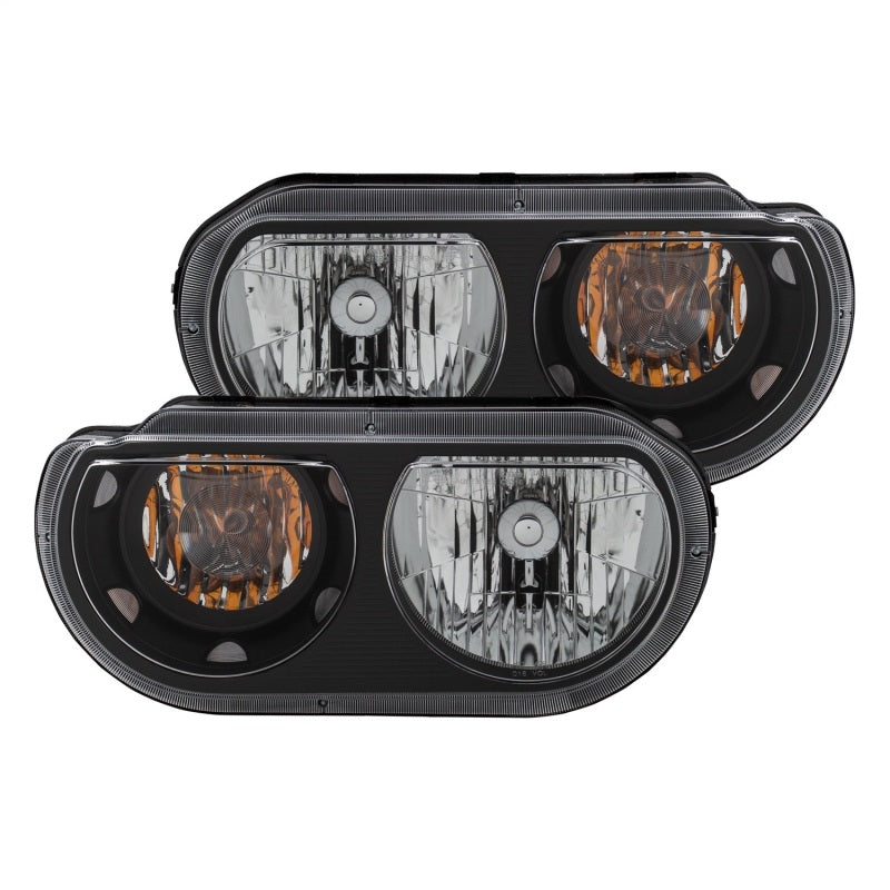 ANZO 2008-2014 Dodge Challenger Crystal Headlights Black-SR1 Performance