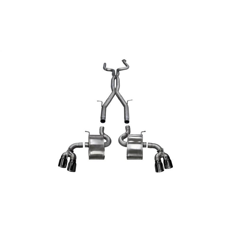 Corsa 16-18 Chevy Camaro SS Xtreme+ 2.75in Cat-Back Dual Rear Exit w/ Single 4.5in Black PVD-SR1 Performance