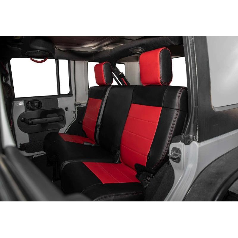 PRP 11-12 Jeep Wrangler JKU Rear Seat Cover/4 door - Black/Red-SR1 Performance