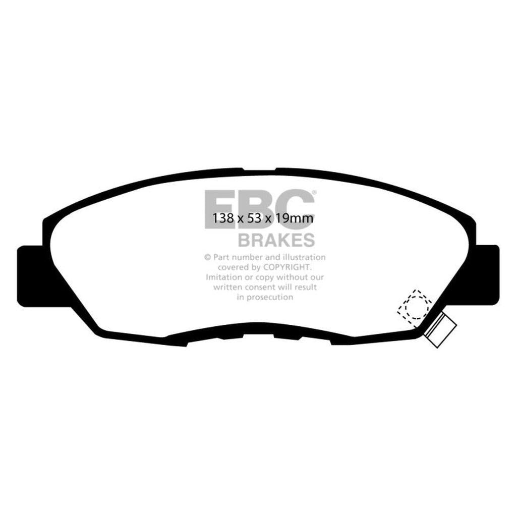 EBC Yellowstuff Brake Pads for Honda Accord and Acura CL – Front Part Number DP4812/2R