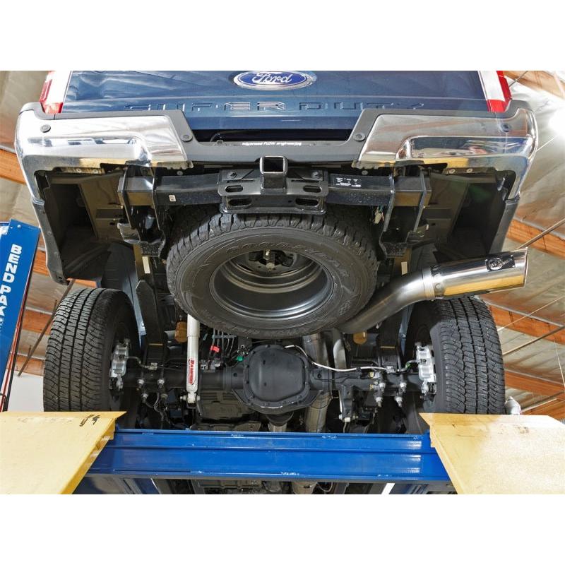 aFe LARGE BORE HD 5in 409-SS DPF-Back Exhaust w/Polished Tip 2017 Ford Diesel Trucks V8 6.7L (td)-SR1 Performance