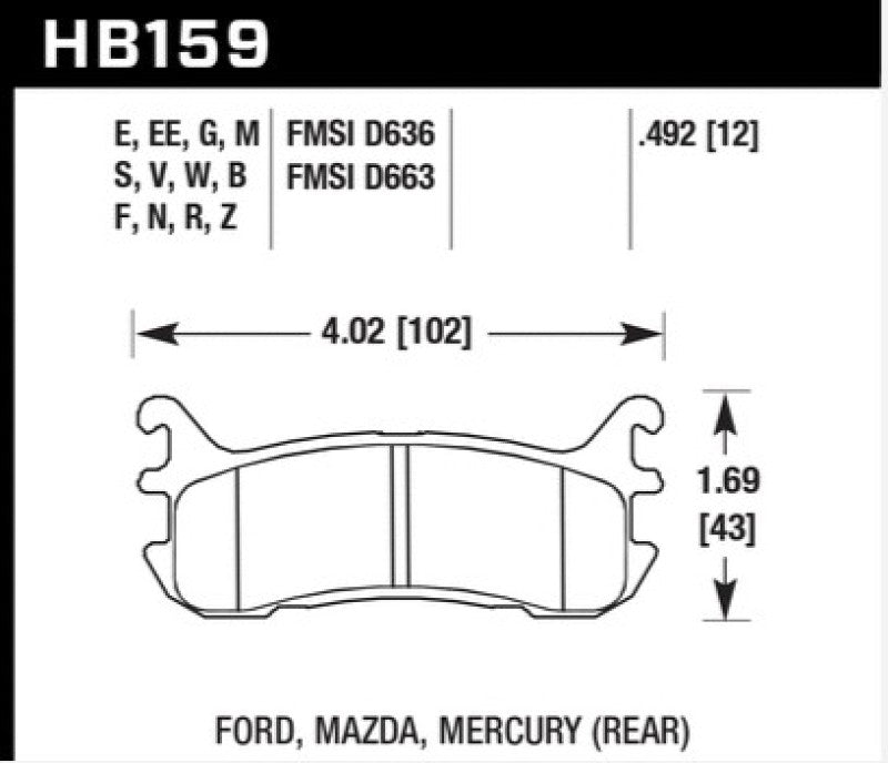 Hawk 03-05 Mazda Miata Rear ER-1 Brake Pad Set-SR1 Performance