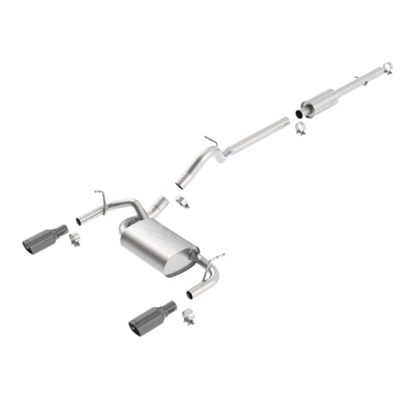 Borla 12-16 Jeep Wrangler 3.6L AT/MT 4DR 4WD S SQ RL AC SR 2.5in 2in TIP 3.5inx3.28in Black Chrome-SR1 Performance