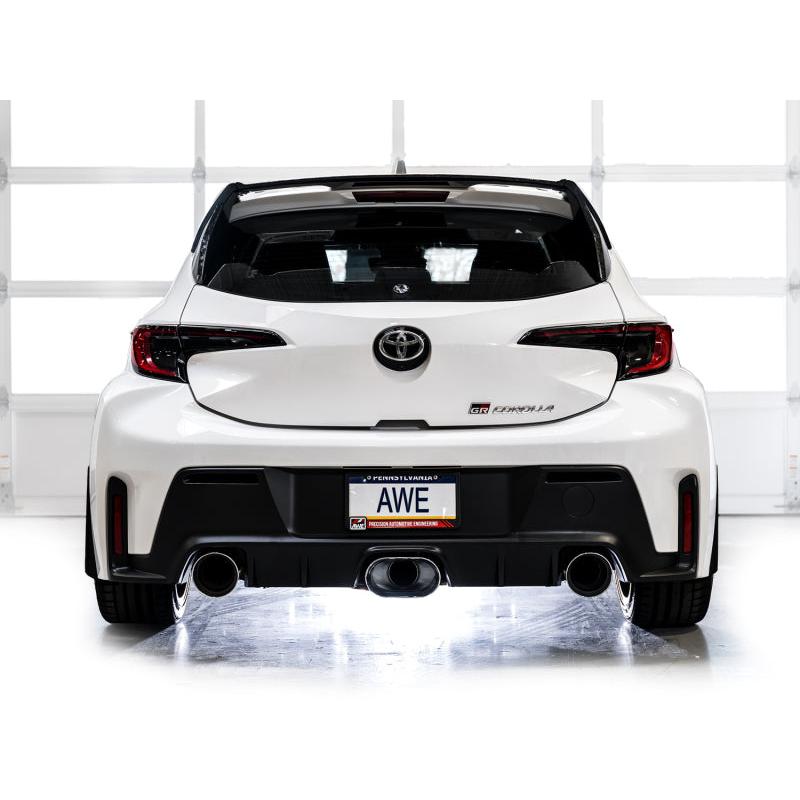 AWE 23-24 Toyota GR Corolla Track Edition Catback Exhaust - Chrome Silver Tips-SR1 Performance