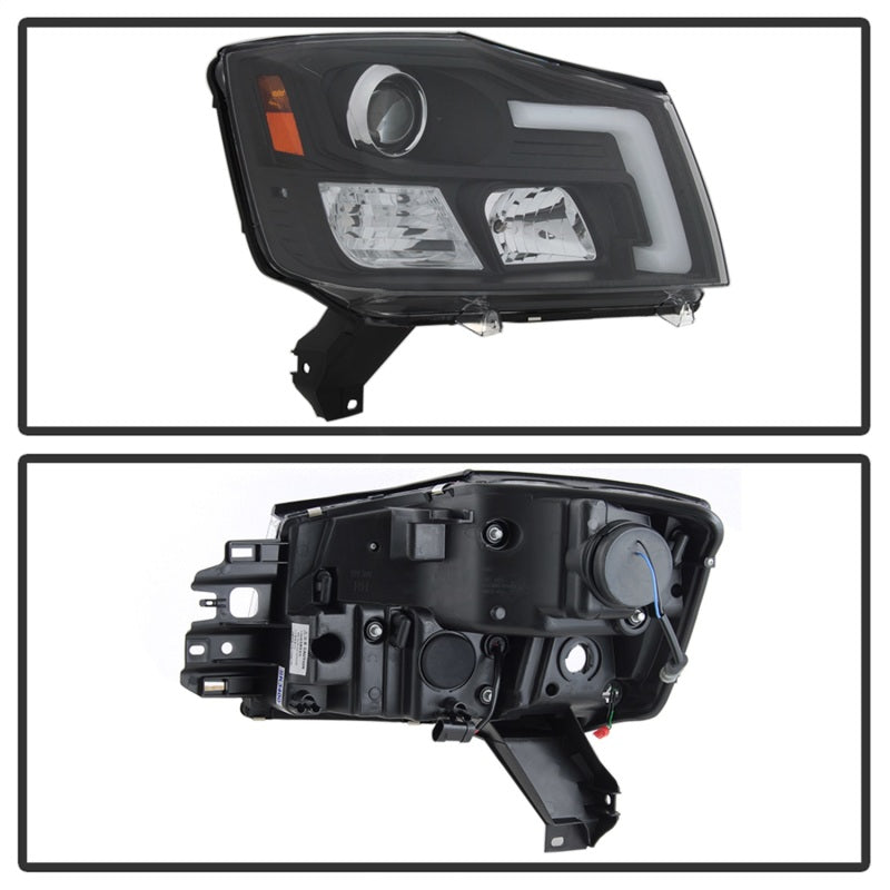 Spyder 04-15 Nissan Titan / 04-07 Nissan Armada V2 Projector Headlights - Black PRO-YD-NTI04-DRL-BK-SR1 Performance
