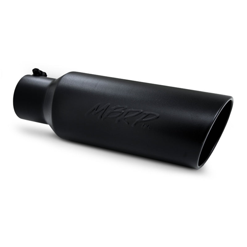 MBRP Universal Tip 6in OD Rolled End 4in Inlet 18in L Black Coated Exhaust Tip-SR1 Performance