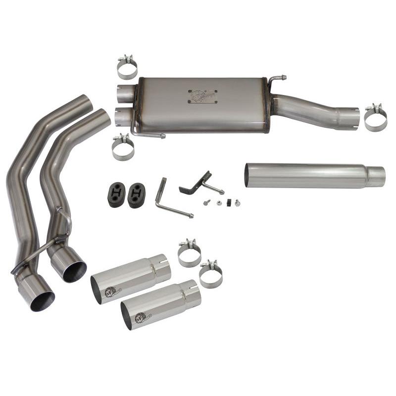 aFe Rebel Exhausts Cat-Back SS Ford F-150 04-08 V8 4.6/5.4L w/ Polished Tips-SR1 Performance