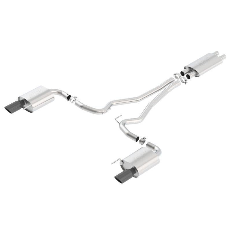 Borla Touring Cat-Back 15 Ford Mustang GT 5.0L V8 MT/AT 2.5in pipe Black 4in tip-SR1 Performance