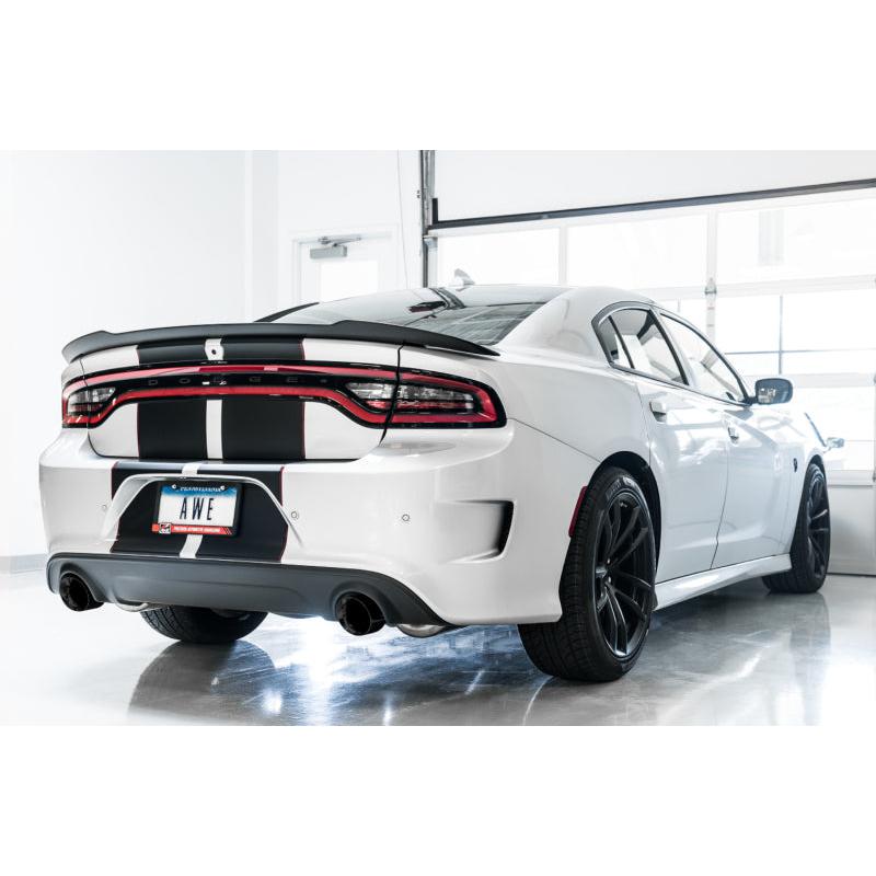 AWE Tuning 2015+ Dodge Charger 6.4L/6.2L Non-Resonated Touring Edition Exhaust - Diamond Blk Tips-SR1 Performance