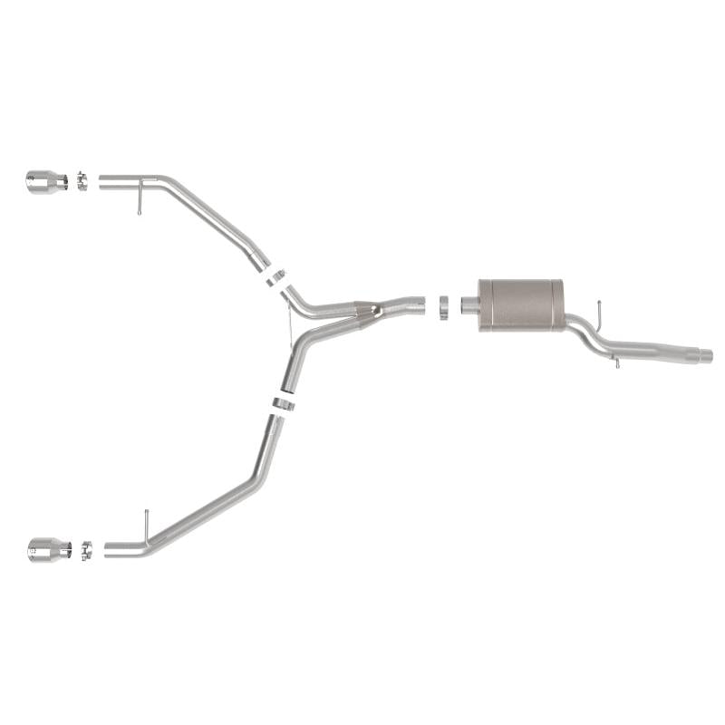 afe MACH Force-Xp 13-16 Audi Allroad L4 SS Axle-Back Exhaust w/ Polished Tips-SR1 Performance