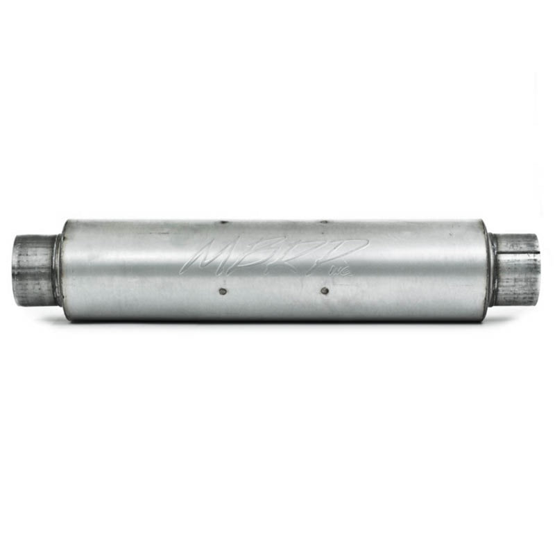 MBRP Universal Quiet Tone Muffler 4in Inlet/Outlet 24in Body 6in Dia 30in Overall Aluminum-SR1 Performance
