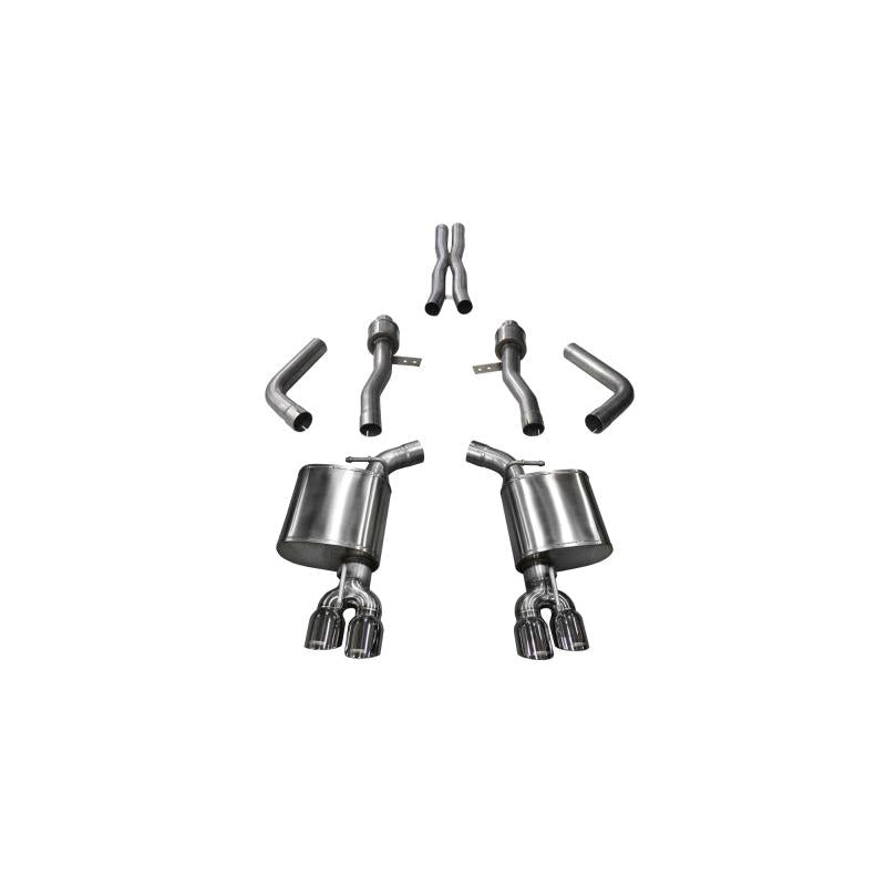Corsa 2015-2023 Dodge Challenger Hellcat Dual Rear Exit Sport Exhaust w/ 3.5in Polished Tips-SR1 Performance