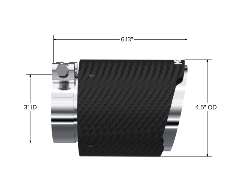 MBRP Universal Carbon Fiber Dual Wall Tip 4.5in OD/3in Inlet/6.13in L-SR1 Performance