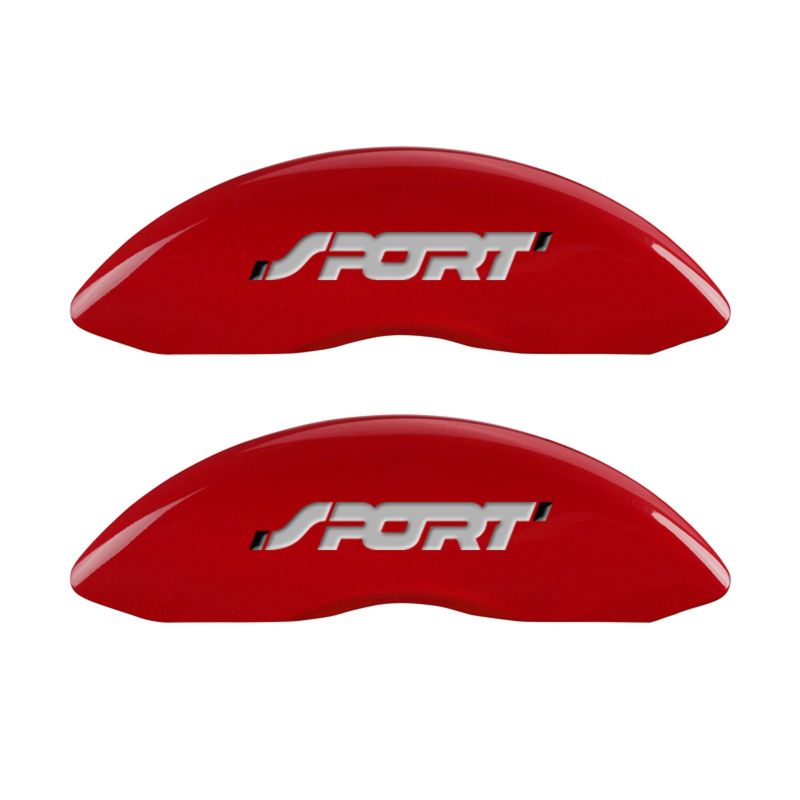 MGP 4 Caliper Covers Engraved Front & Rear No bolts/Sport Red finish silver-SR1 Performance