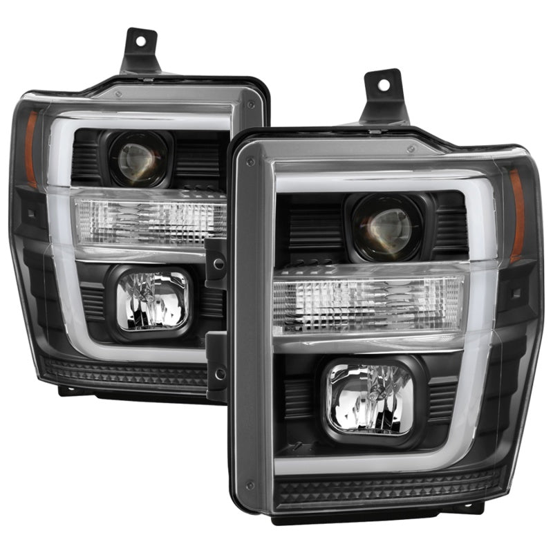 Spyder 08-10 Ford F-250 SD Projector Headlights V2-Switch Back Light Bar-Black PRO-YD-FS08V2-SBLB-BK-SR1 Performance