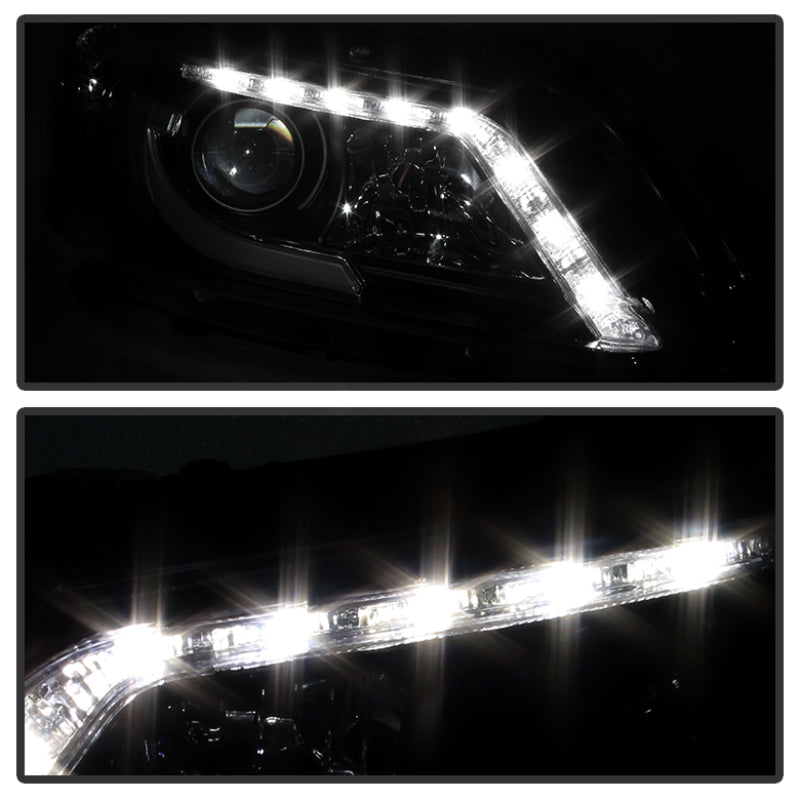 Spyder Honda Accord 2013-2015 4DR Projector Headlights Light Bar DRL Black PRO-YD-HA13-LBDRL-BK-SR1 Performance