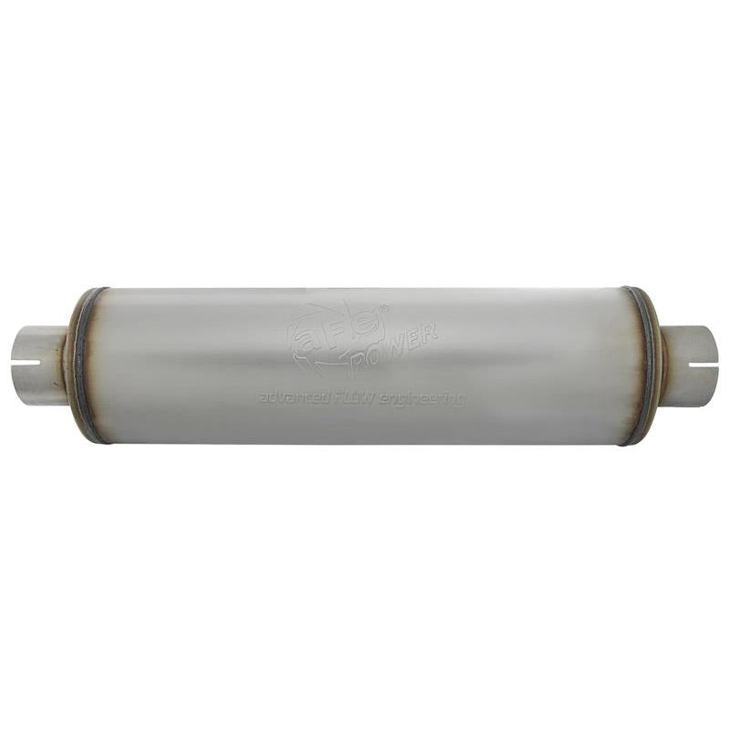 aFe MACH Force-Xp 409 SS Muffler 3-1/2in ID Center/Center x 7in Dia x 24in L - Round Body-SR1 Performance