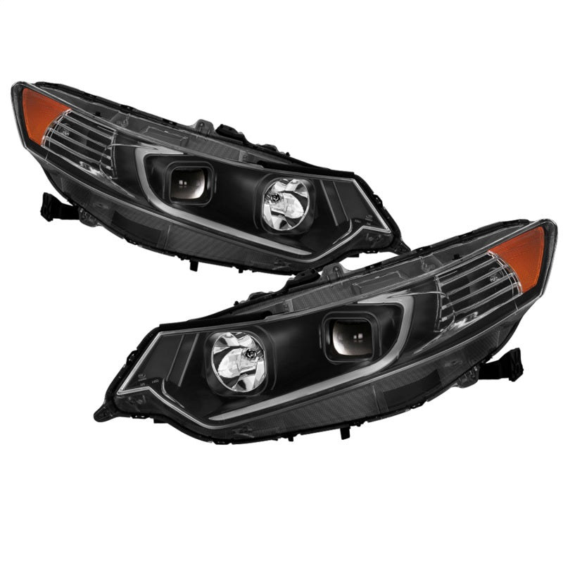 xTune 09-14 Acura TSX Projector Headlights - Light Bar DRL - Black (PRO-JH-ATSX09-LB-BK)-SR1 Performance