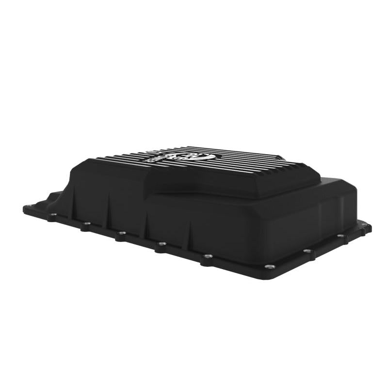 aFe 17-24 Ford F-150 10R60/10R80 Pro Series Rear Transmission Pan Black w/ Machined Fins-SR1 Performance
