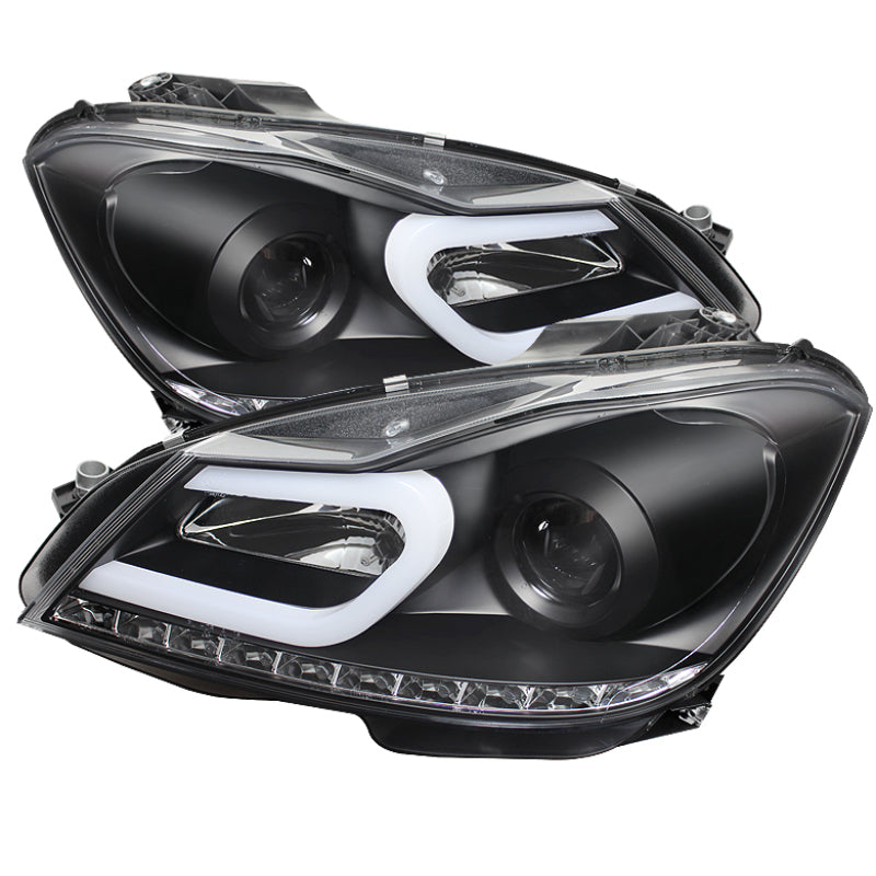 Spyder Mercedes Benz W204 C-Class 12-13 Projector Halogen Model- DRL Blk PRO-YD-MBW20412-DRL-BK-SR1 Performance