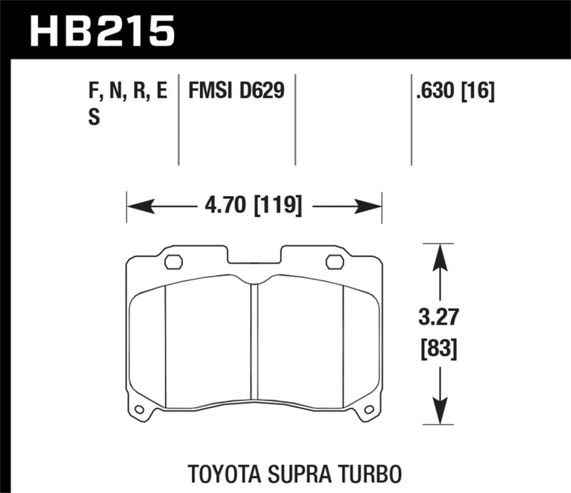 Hawk 93-98 Toyota Supra TT HPS 5.0 Street Front Brake Pads-SR1 Performance