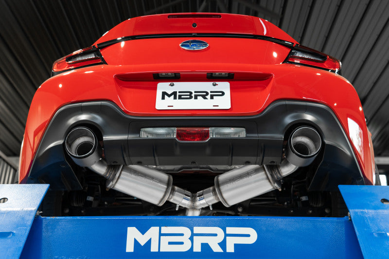 MBRP 13-16 Subaru BRZ 2.0L/ 2.4L 3in Dual Split Rear Cat Back w/CF Tips- T304-SR1 Performance