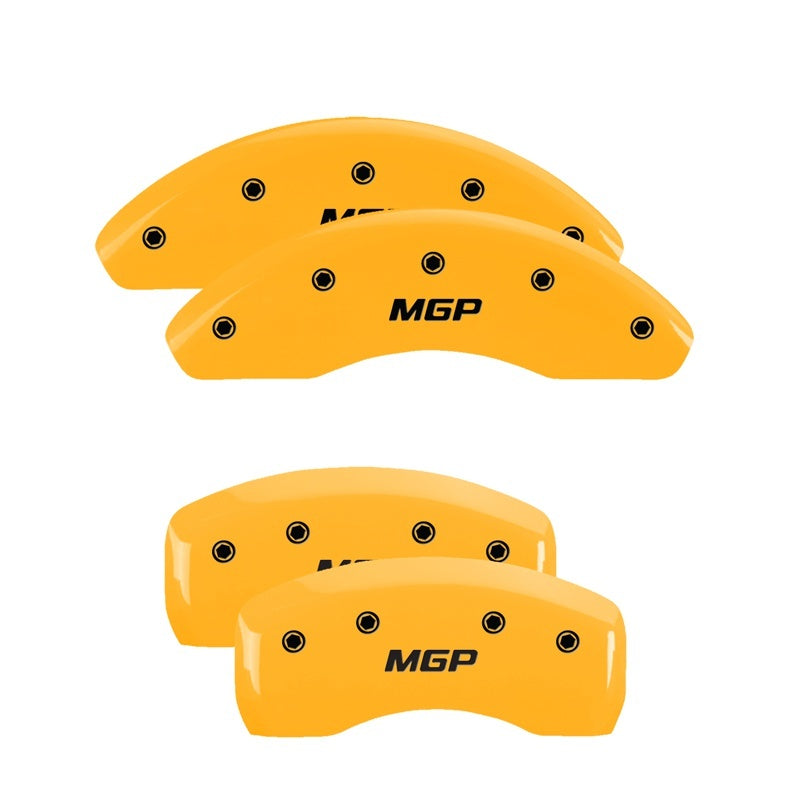 MGP 4 Caliper Covers Engraved Front Gen 5/Camaro Engraved Rear Gen 5/SS Yellow finish black-SR1 Performance