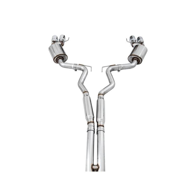 AWE Tuning 2018+ Ford Mustang GT (S550) Cat-back Exhaust - Touring Edition (Quad Chrome Silver Tips)-SR1 Performance