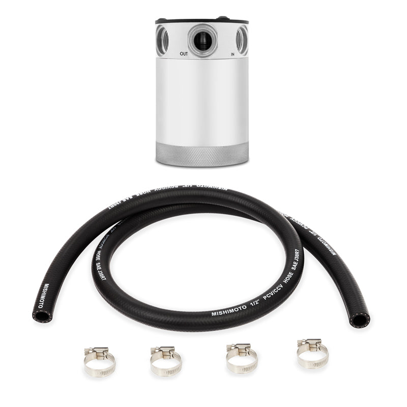 Mishimoto Assembled Universal 3-Port Catch Can Polished w/ Hose-SR1 Performance